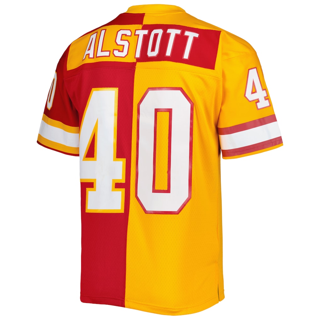 TB.Buccaneers #40 Mike Alstott Mitchell & Ness Orange/Red 1996 Split Legacy Replica Jersey
