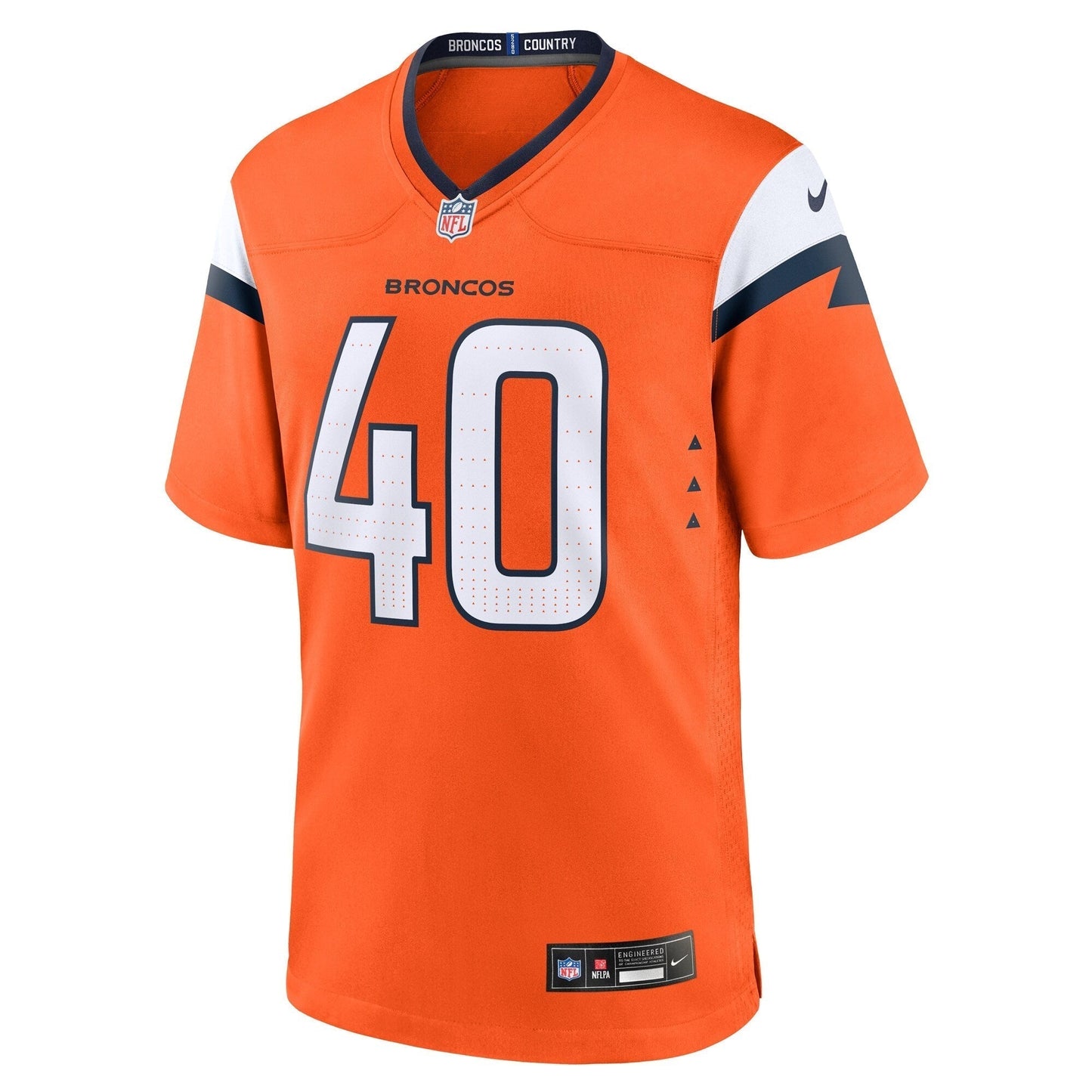 Justin Strnad Denver Broncos  Team Game Jersey -  Orange