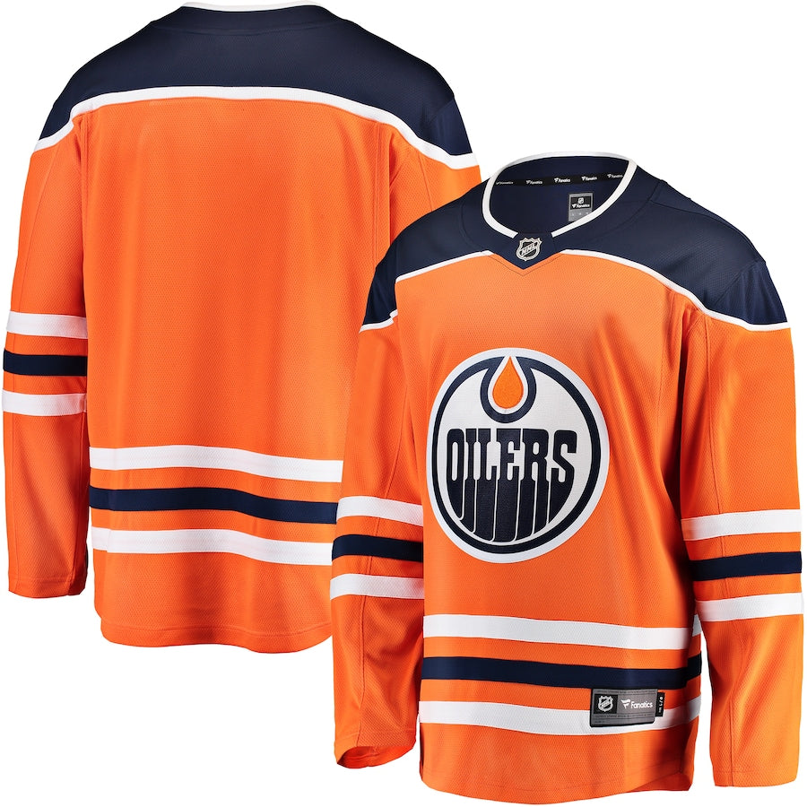 Custom Edmonton Oilers Breakaway Home Jersey - Orange