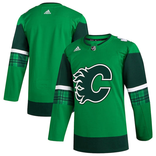 Custom Calgary Flames   2023 St. Patrick's Day Primegreen  Jersey - Kelly Green