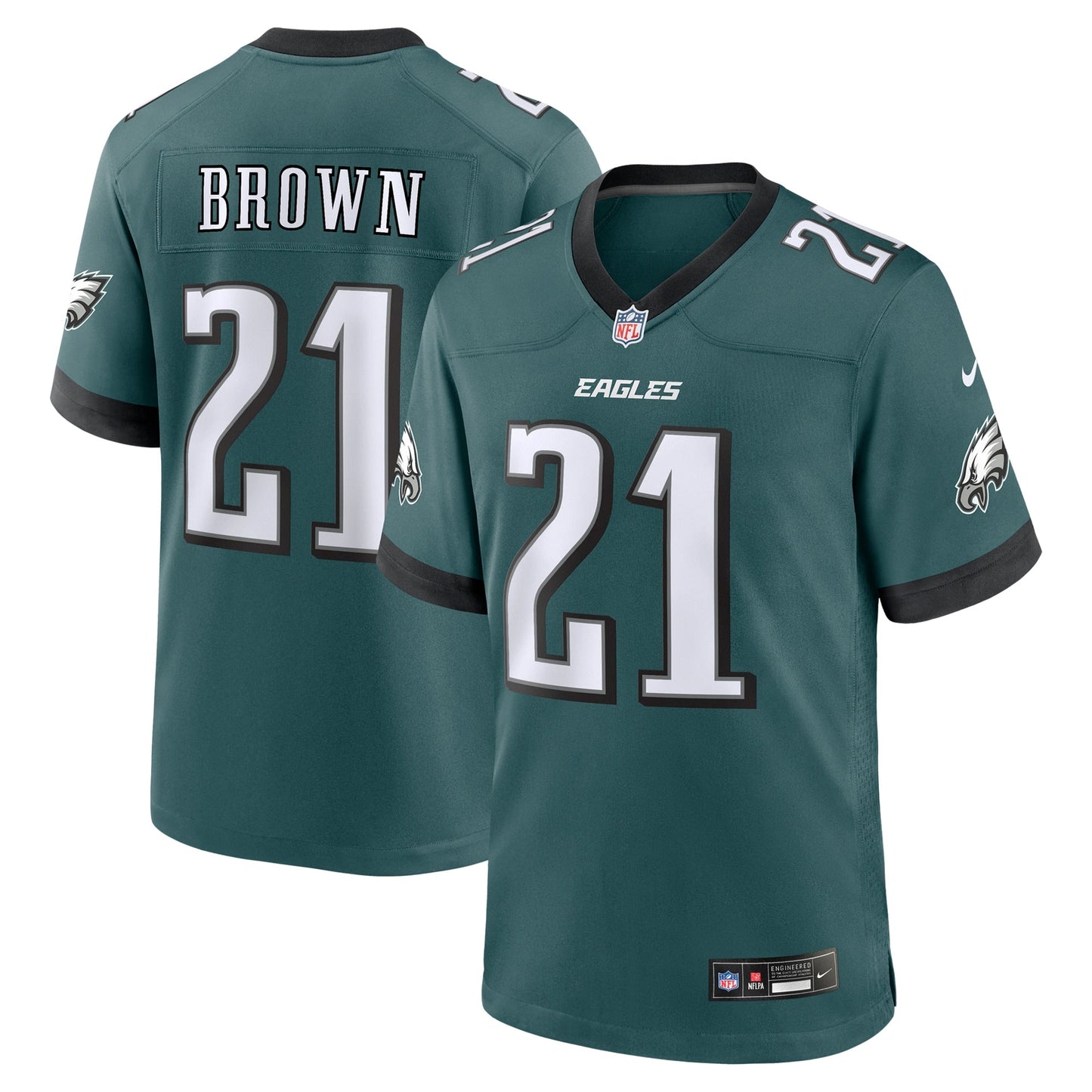 Sydney Brown Philadelphia Eagles  Team Game Jersey - Midnight Green