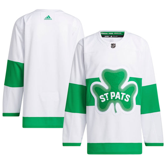 Custom Toronto Maple Leafs St. Patricks Alternate Primegreen Jersey - White