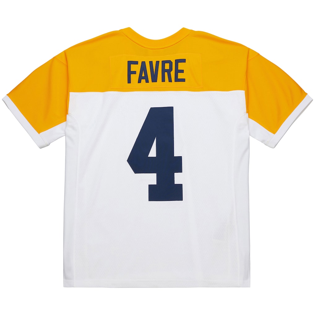GB. Packers #4 Brett Favre Mitchell & Ness White 1994 Legacy Replica Jersey