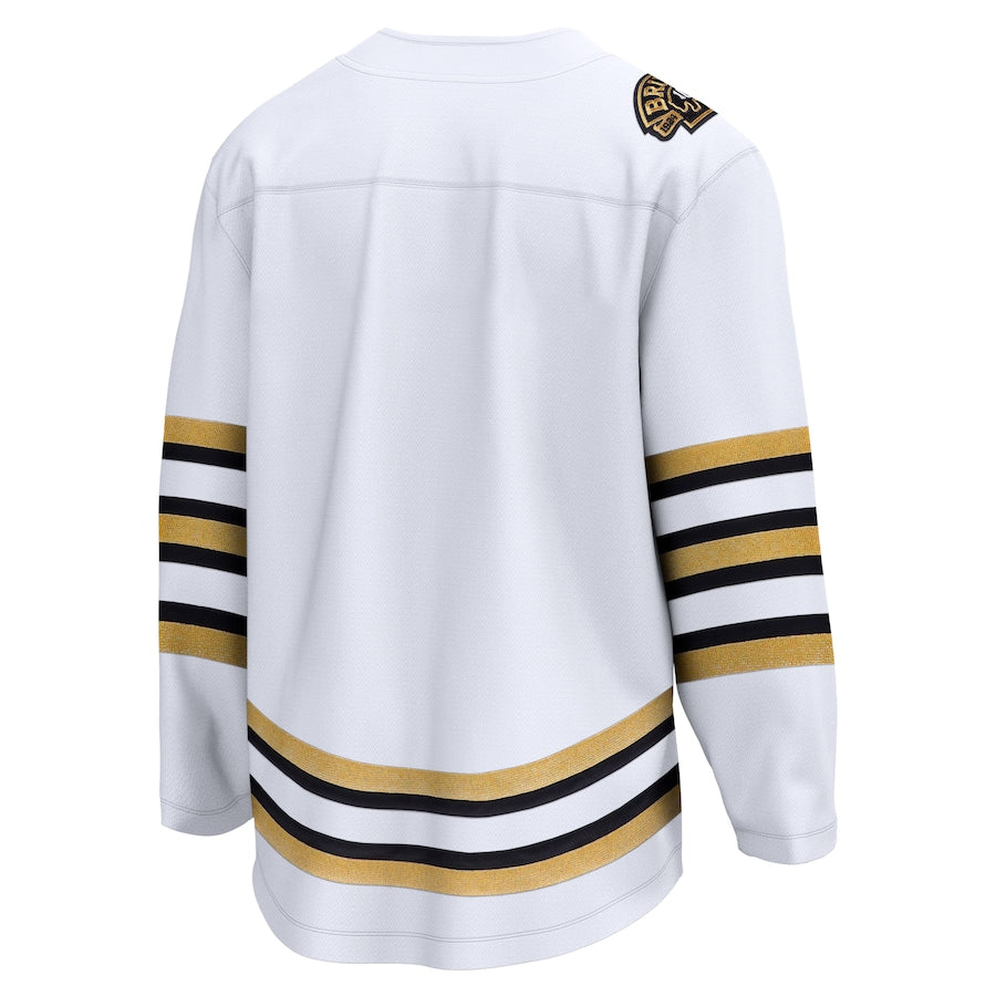 Custom Boston Bruins 100th Anniversary Premier Breakaway Jersey - White