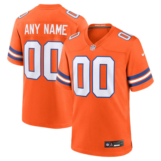 Denver Broncos Orange Mile High Collection 1977 Throwback Custom Game Jersey