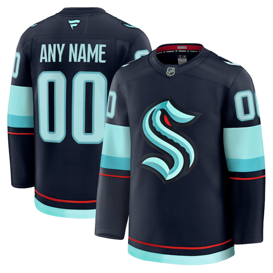 Men's Seattle Kraken Fanatics Deep Sea Blue Home Premium Custom Jersey