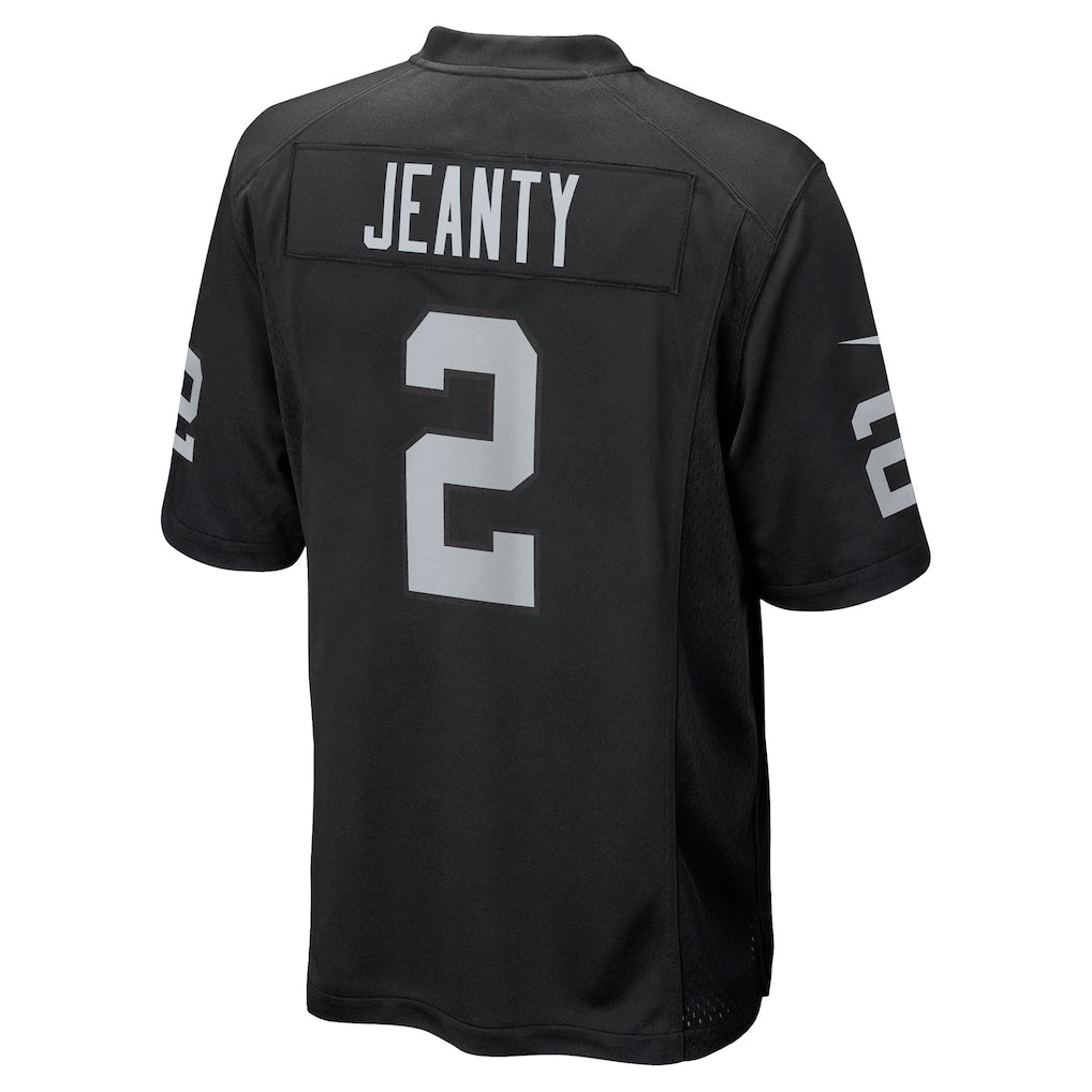 LV.Raiders #2 Ashton Jeanty Black 2025 NFL Draft First Round Pick Game Jersey