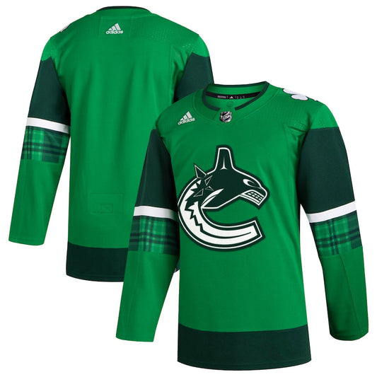 Custom Men's Vancouver Canucks  Kelly Green 2023 St. Patrick's Day Primegreen Authentic Jersey