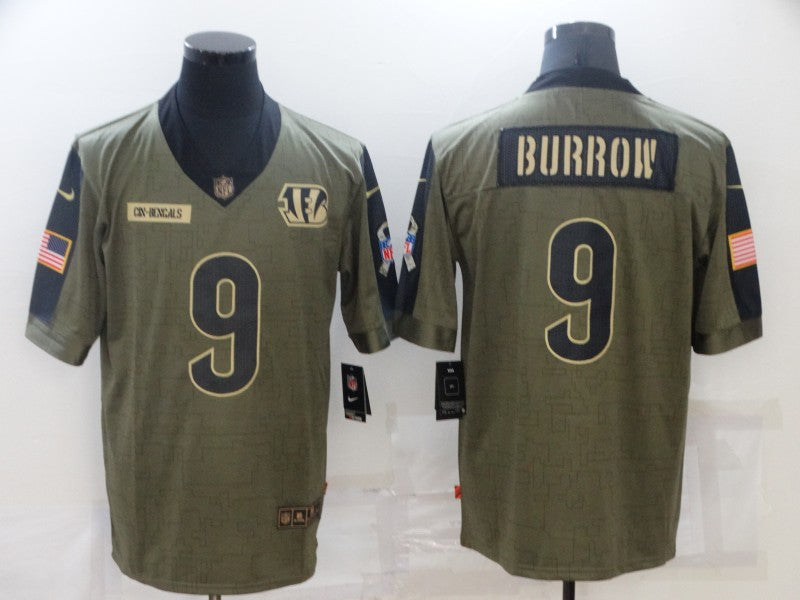 Men's Cincinnati Bengals Joe Burrow Brown Game Player Jersey