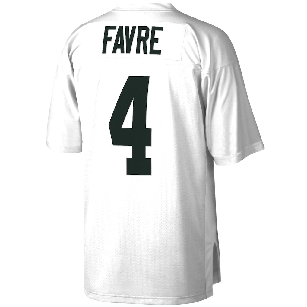 GB. Packers #4 Brett Favre Mitchell & Ness White Legacy Replica Jersey