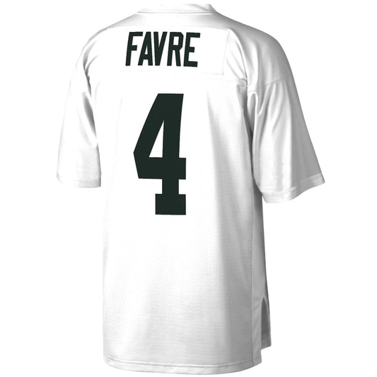 GB. Packers #4 Brett Favre Mitchell & Ness White Legacy Replica Jersey
