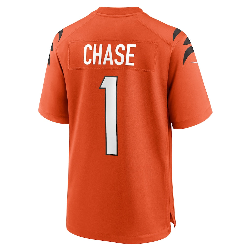 C.Bengals #1 Ja'Marr Chase Orange Alternate Game Jersey