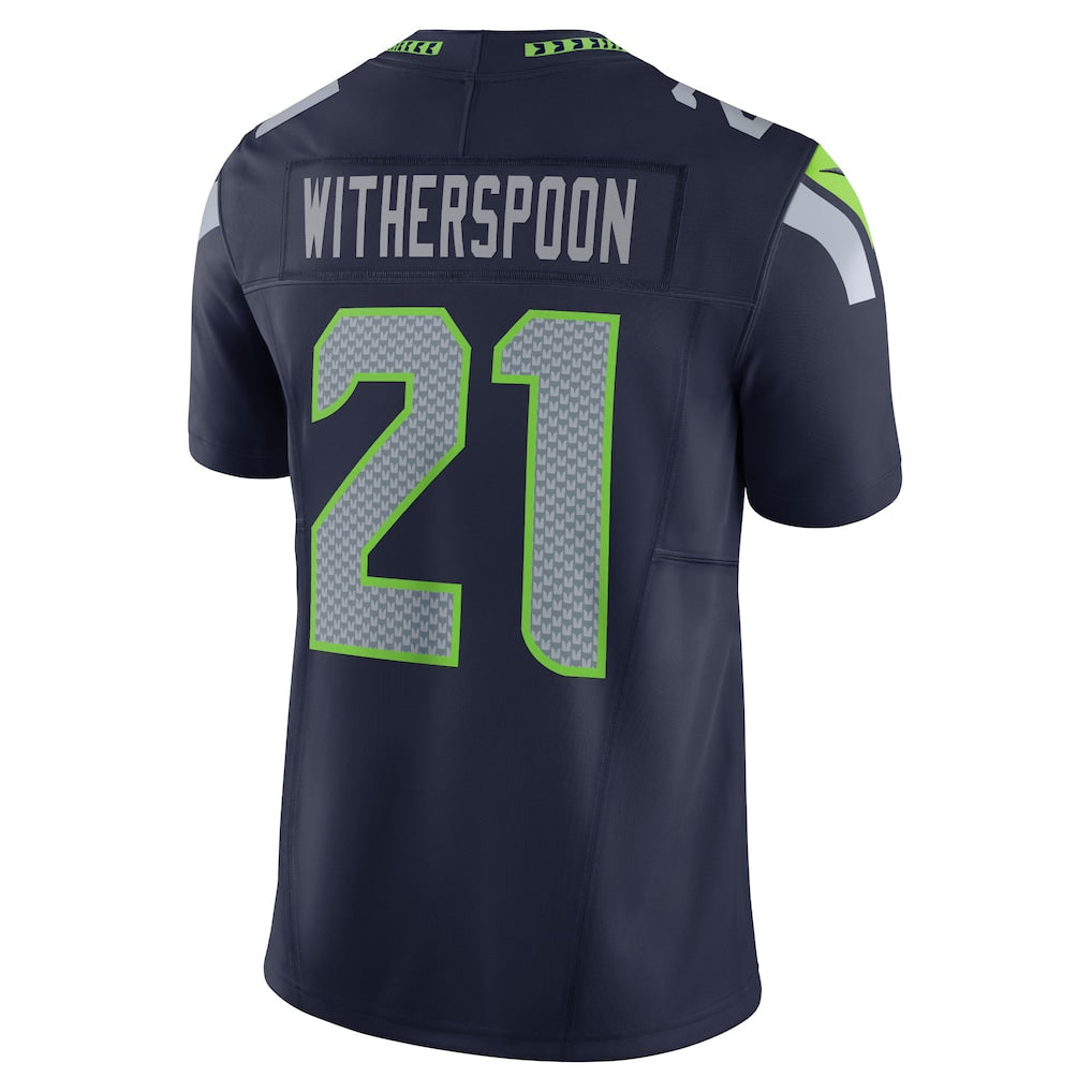 S.Seahawks #21 Devon Witherspoon College Navy Team 50th Season Game Jersey
