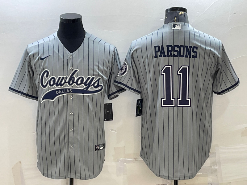 Men's Dallas Cowboys Micah Parsons Gray Game Player Jersey Joint Edition
