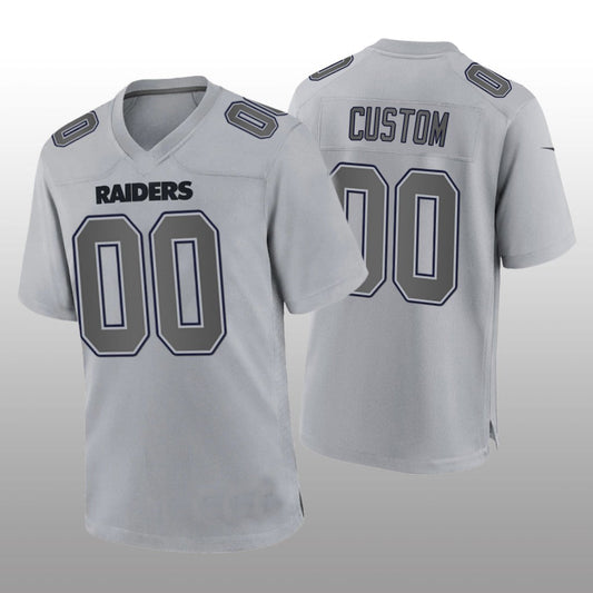 Custom1 Las Vegas Raiders Gray Atmosphere Game Jersey1  Stitched American Football Jerseys