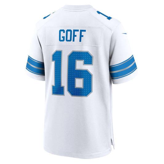 D.Lions #16 Jared Goff White Game Jersey