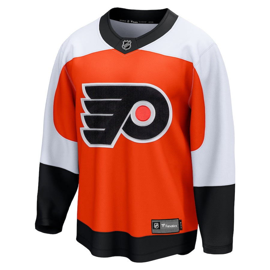 Custom Men's Philadelphia Flyers Fanatics Burnt Orange Home Premier Breakaway Jersey