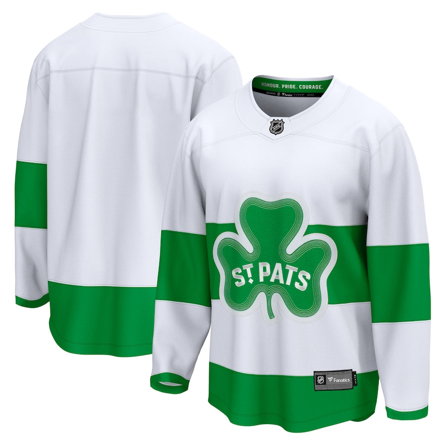 Custom Toronto Maple Leafs St. Patricks Alternate Premier Breakaway Jersey - White