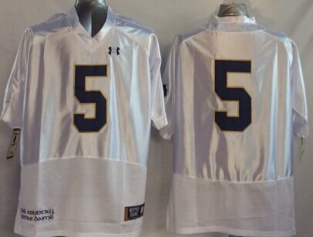 Men's Notre Dame Fighting Irish Manti Te'o White Player Game Jersey