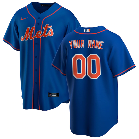Men's New York Mets1 Royal Alternate Replica Custom Jersey