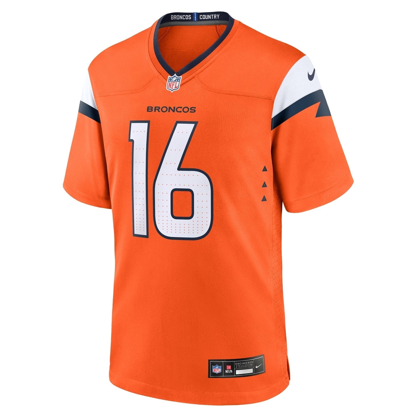 Troy Franklin Denver Broncos  Team Game Jersey -  Orange