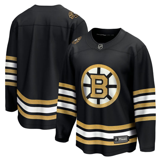 Custom Boston Bruins 100th Anniversary Premier Breakaway Jersey - Black