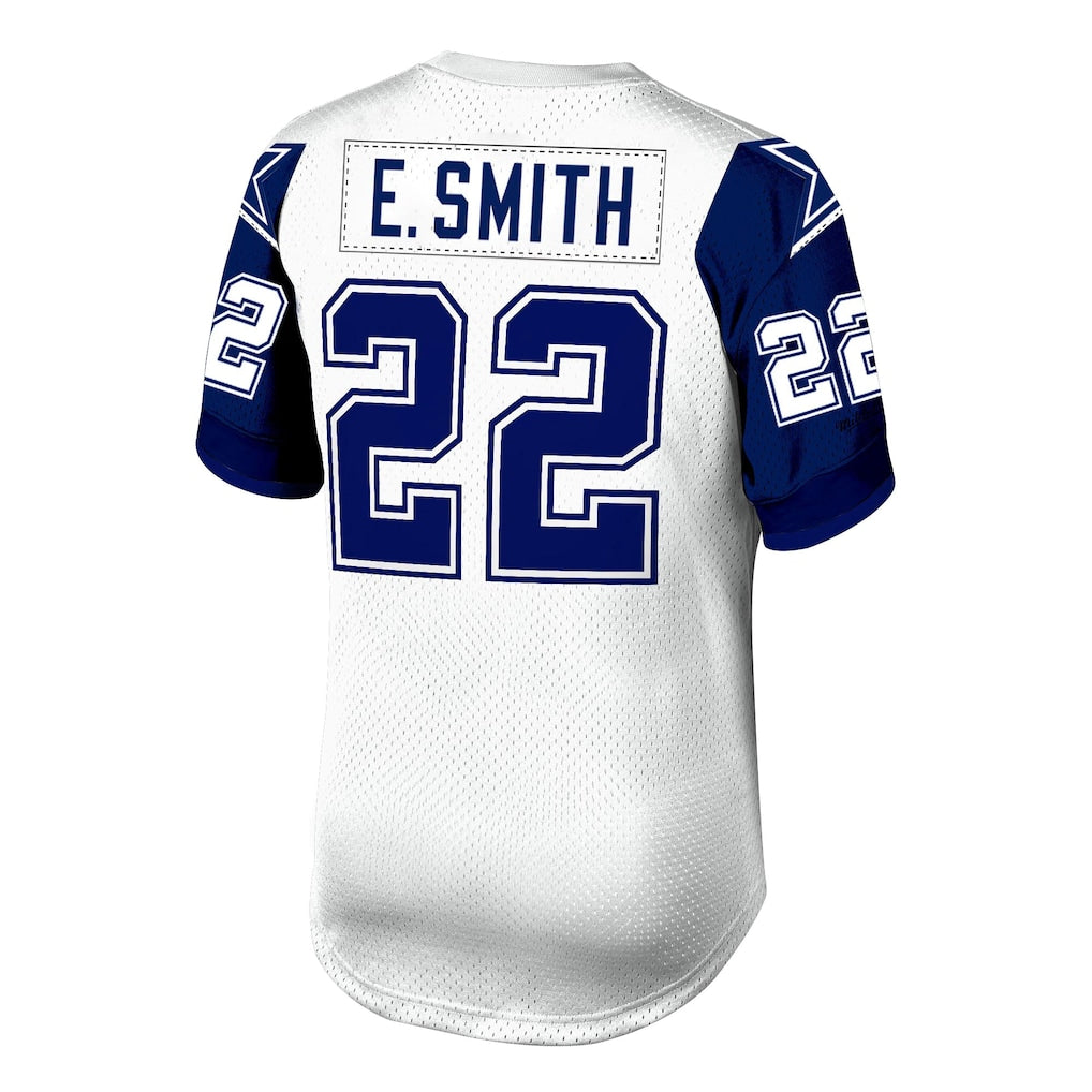 D.Cowboys #22 Emmitt Smith Mitchell & Ness White 1996 Authentic Throwback Retired Player Jersey