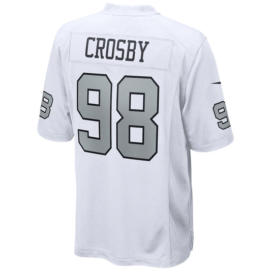 LV.Raiders #98 Maxx Crosby White Alternate Game Jersey