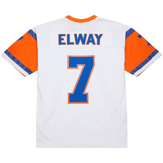 D.Broncos #7 John Elway Mitchell & Ness White 1994 Legacy Replica Jersey