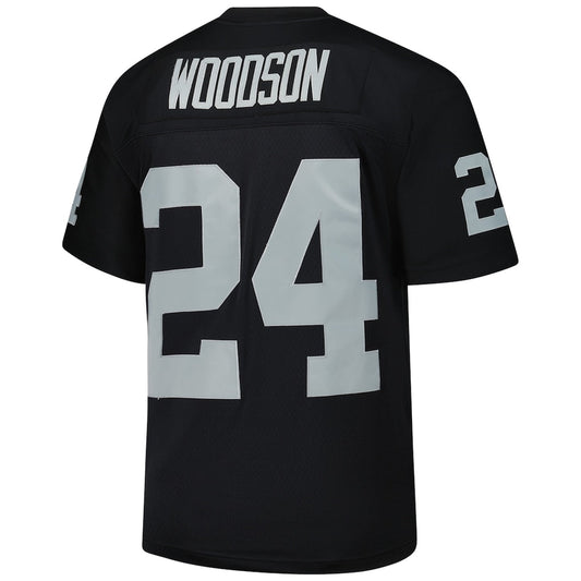 LV.Raiders #24 Charles Woodson Mitchell & Ness Black Legacy Replica Jersey