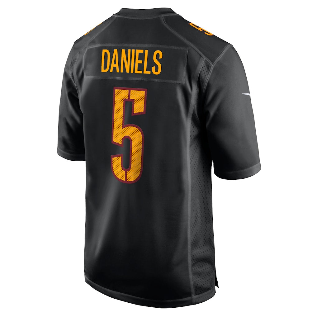 W.Commanders #5 Jayden Daniels Carbon Black Fashion Jersey
