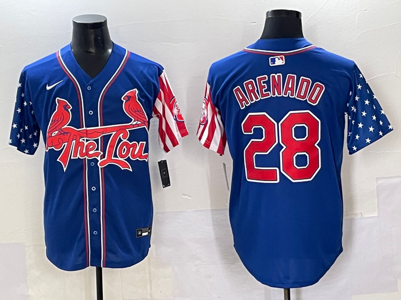 Men's St. Louis Cardinals Nolan Arenado Royal Game Player Jersey