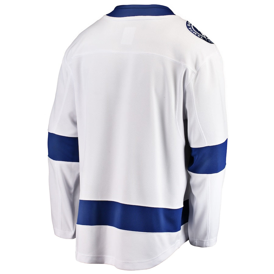 Custom Men's Tampa Bay Lightning White Breakaway Away Jersey