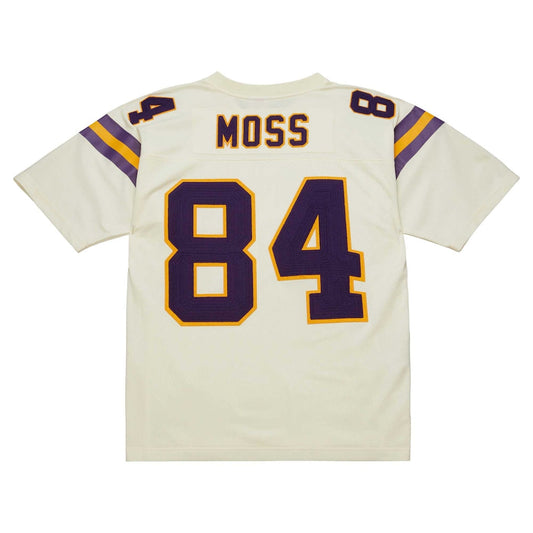 M.Vikings #84 Randy Moss Mitchell & Ness Cream Chainstitch Legacy Jersey