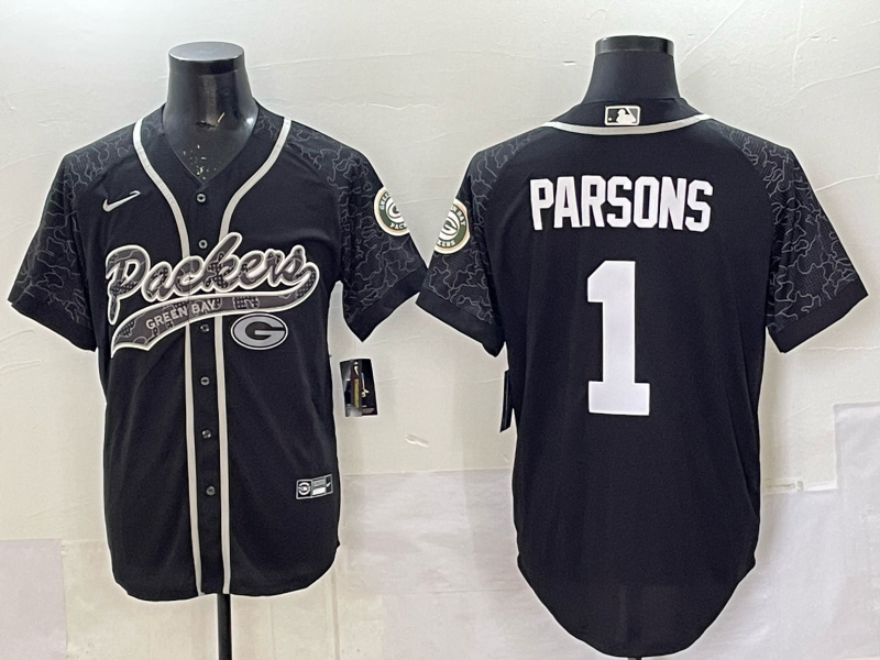Men's Green Bay Packers Micah Parsons #1 Black RFLCTV Limited Jersey