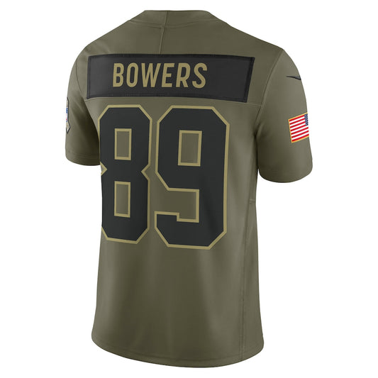 LV.Raiders #89 Brock Bowers Olive 2025 Salute to Service Limited Jersey