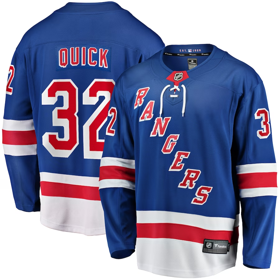 Men's New York Rangers Jonathan Quick Blue Player Jersey