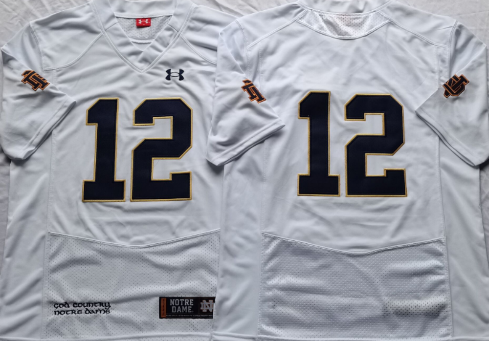 Men's Notre Dame Fighting Irish Ricky Watters White Player Game Jersey