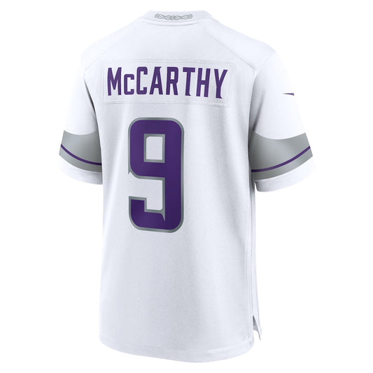 M.Vikings #9 J.J. McCarthy White Alternate Game Player Jersey