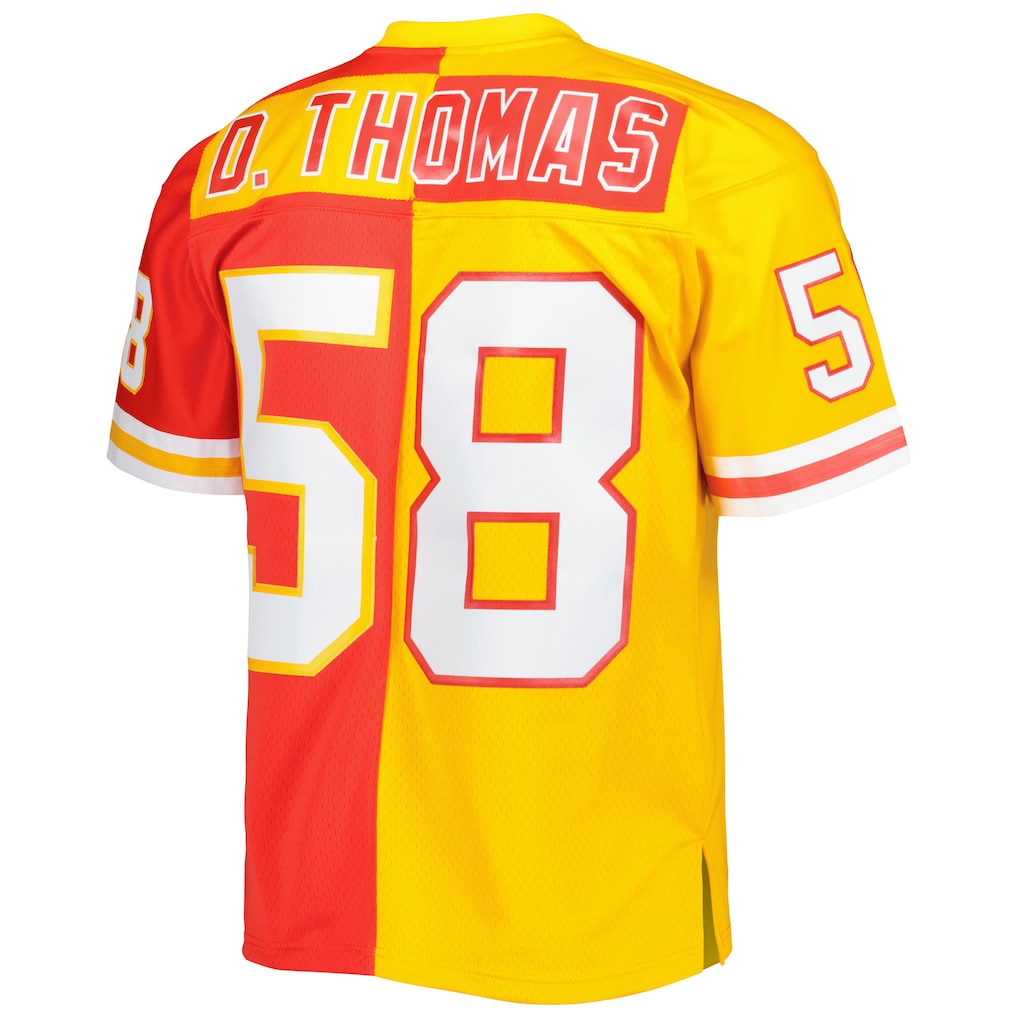 KC.Chiefs #58 Derrick Thomas Mitchell & Ness Red/Gold 1994 Split Legacy Replica Jersey