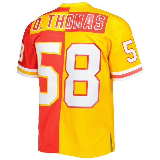 KC.Chiefs #58 Derrick Thomas Mitchell & Ness Red/Gold 1994 Split Legacy Replica Jersey