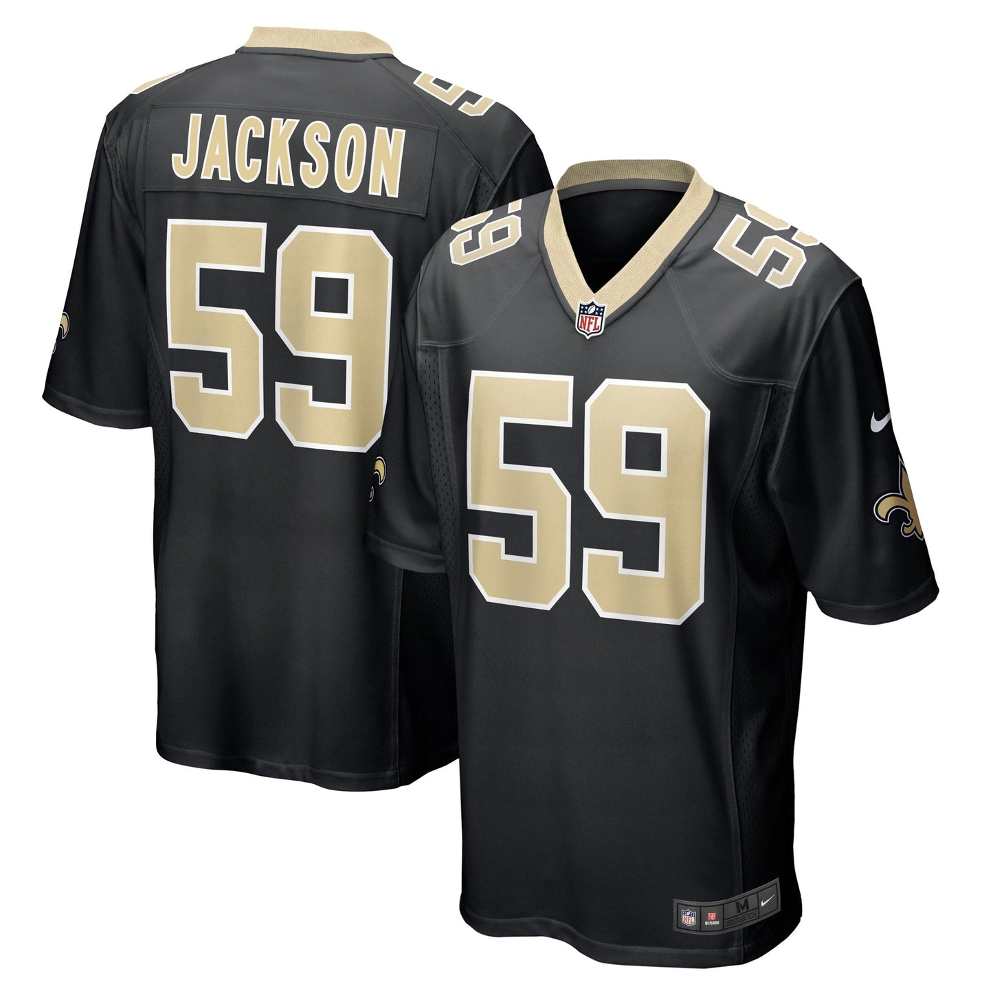 Jordan Jackson New Orleans Saints  Game   Jersey - Black