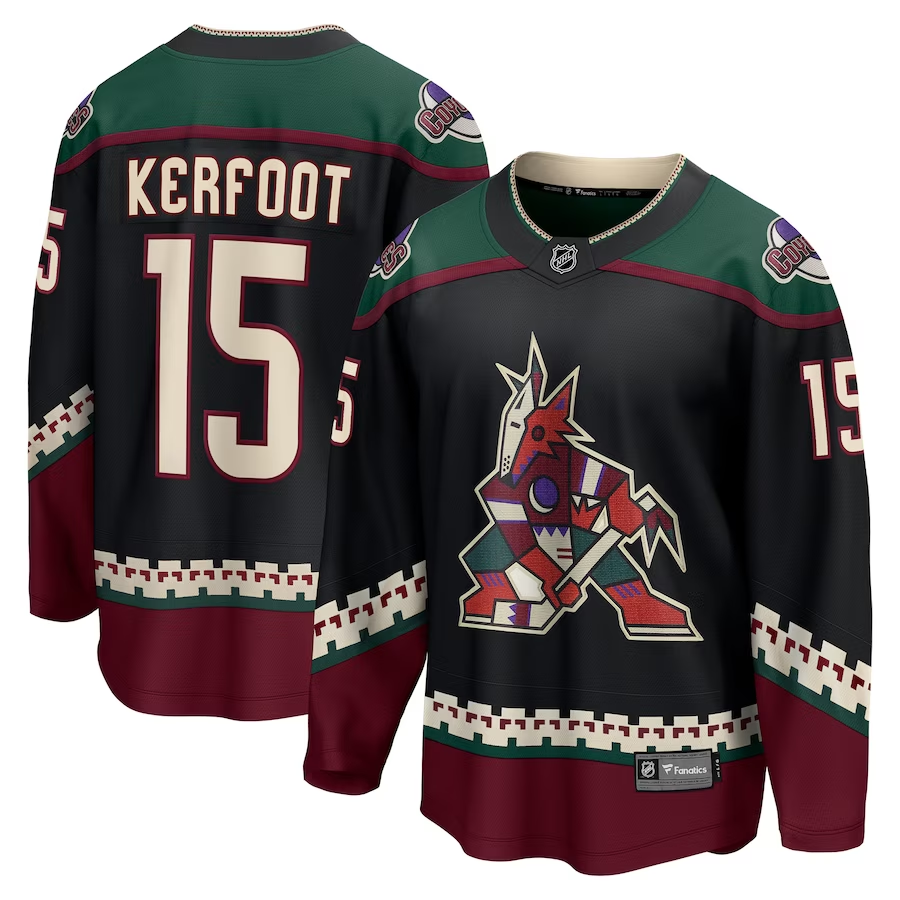 Men's Arizona Coyotes Alex Kerfoot Black Home Breakaway Jersey