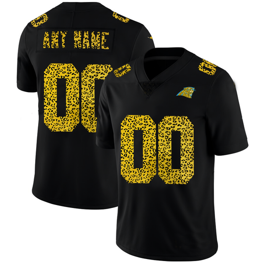 Custom1 Carolina Panthers Leopard Print Fashion Vapor Limited Jersey1 Black Stitched American Football Jerseys