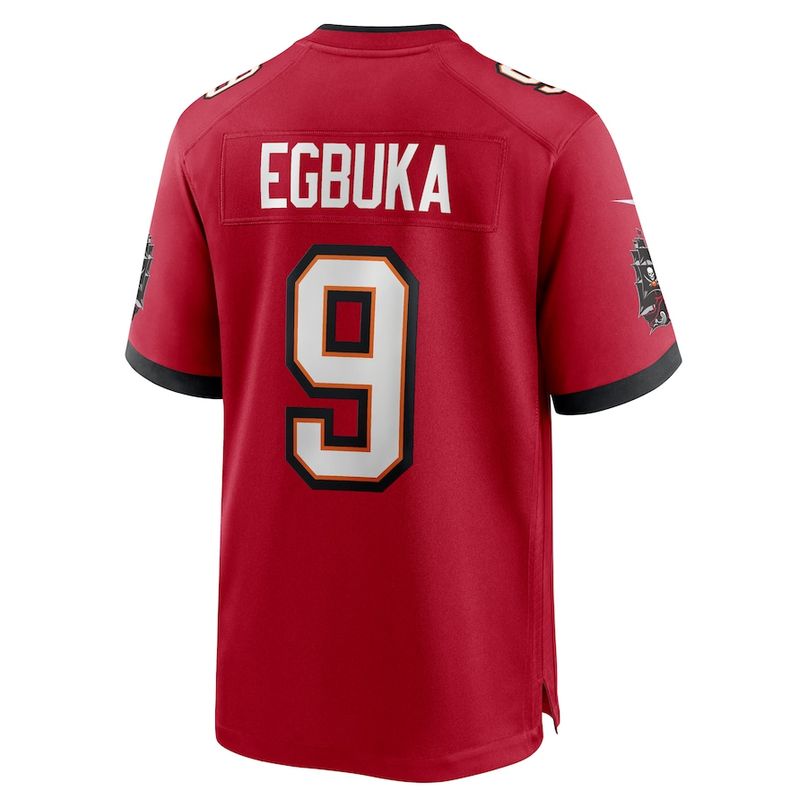 Men's Tampa Bay Buccaneers Emeka Egbuka  Red 2025 NFL Draft First Round Pick Game Jersey