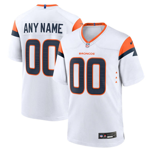 Denver Broncos White Mile High Collection Custom Game Jersey