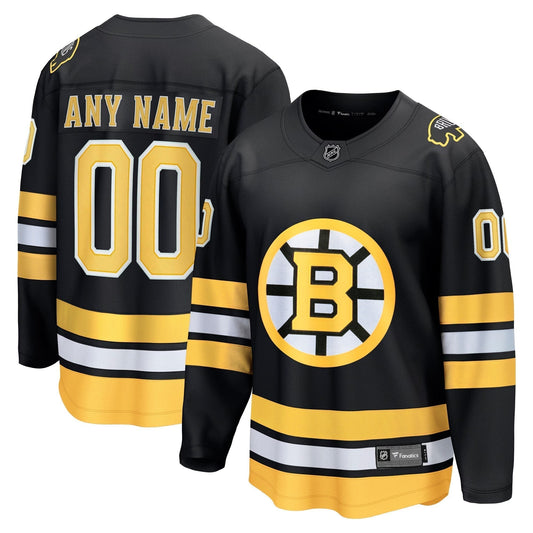 Boston Bruins Fanatics Home Breakaway Custom Jersey  Black