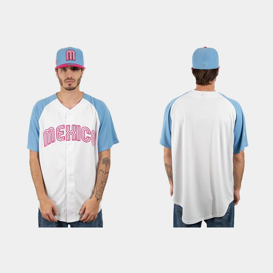 MEXICO BASEBALL 2023 WORLD BASEBALL CLASSIC JERSEY ¨C WHITE BLUE Stitches Baseball Jerseys