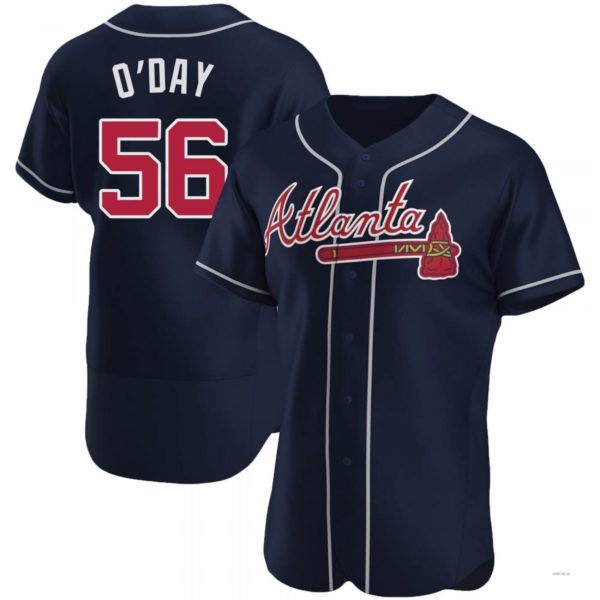 Atlanta Braves #56 Darren O¡¯Day Navy Alternate Jersey Stitches Baseball Jerseys