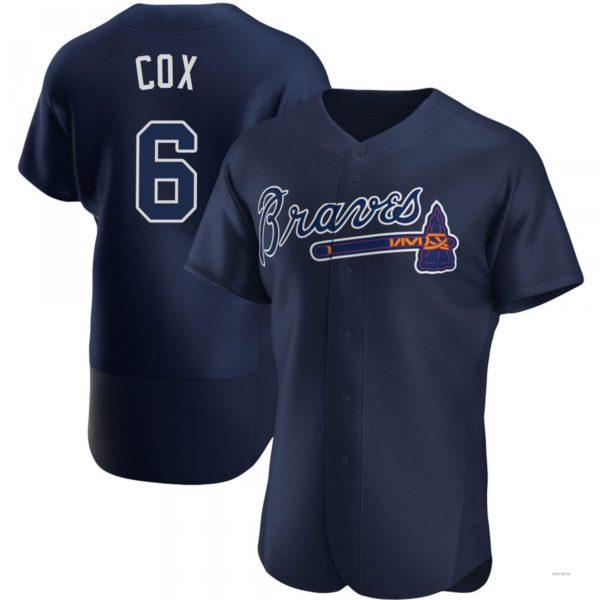 Atlanta Braves #6 Bobby Cox Navy Alternate Team Name Jersey Stitches Baseball Jerseys